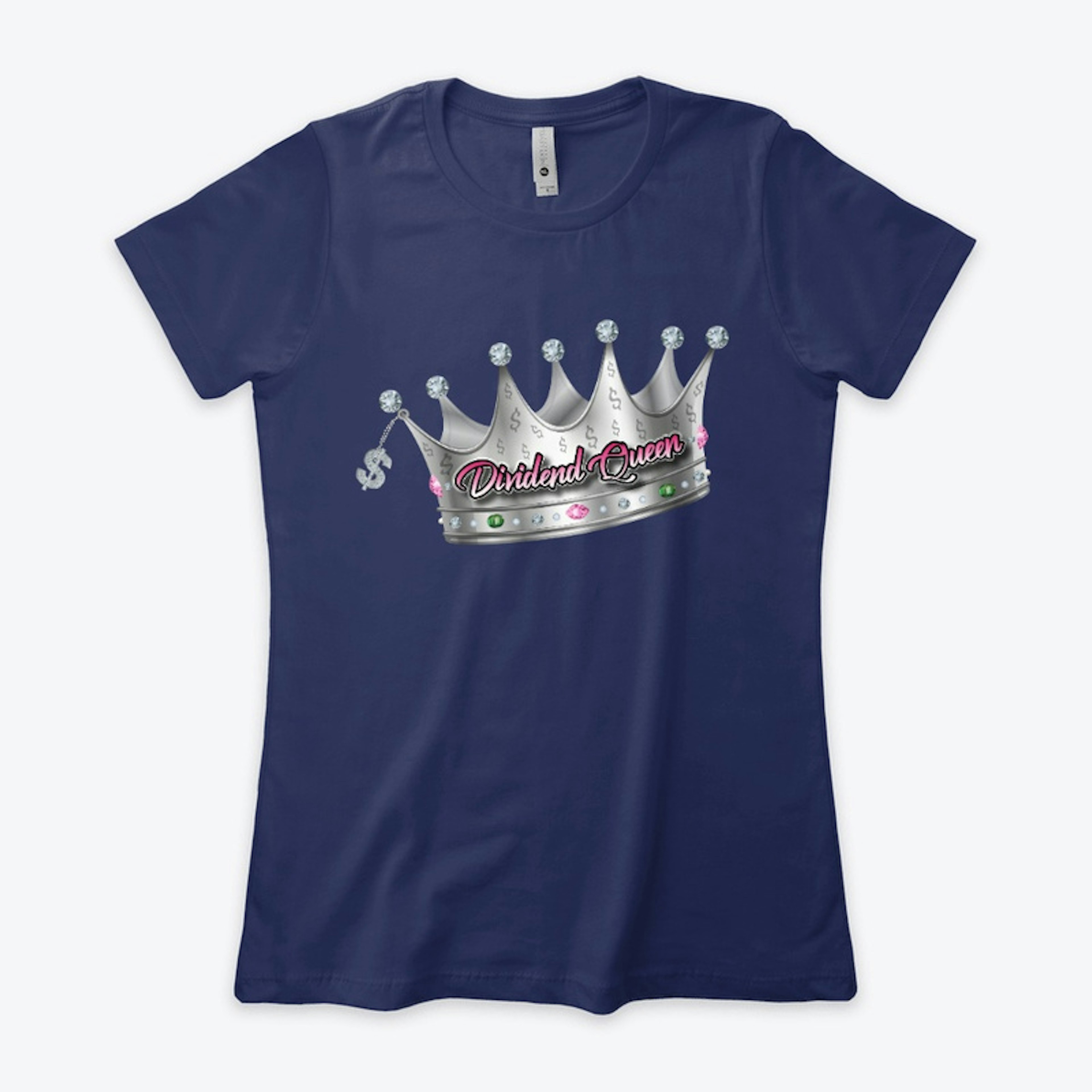 Dividend Queen Women's Navy Blue T-Shirt